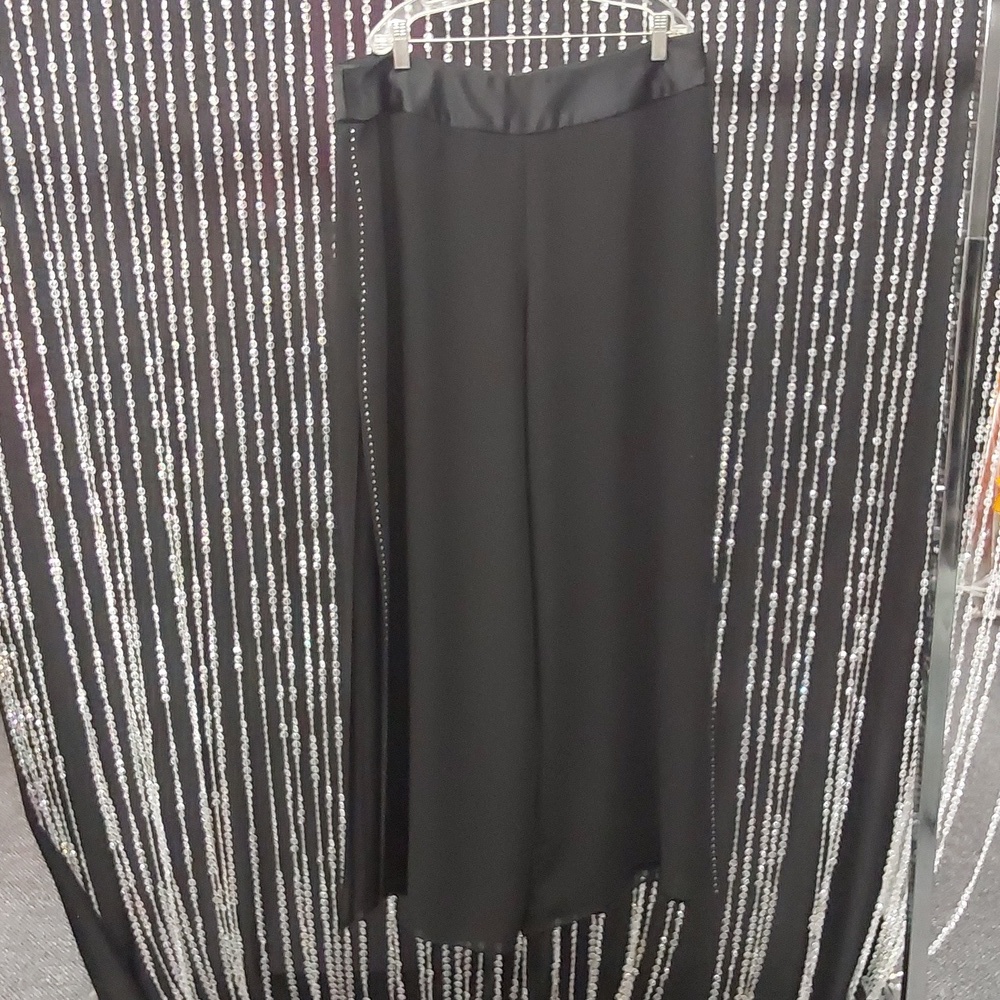 Joseph Ribkoff Chiffon Palazzo Dress Pants with Slits - Picture 2 of 6